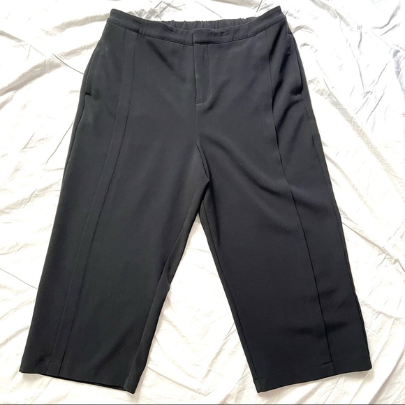 H by Halston Stitch Pleat Seamed Wide Leg Crop Pants - Picture 11 of 11